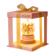 Pink Gift Box with Carousel Music Snow Globe
