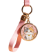 Pink Calico Cat Lanyard Keychain with Enamel Charm