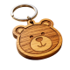 Handcrafted Wooden Bear Keychain
