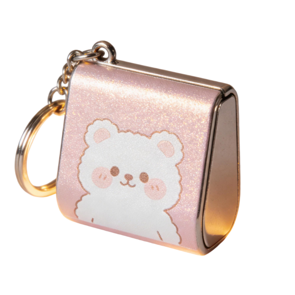 Pink Glitter Bear Mini Bag Keychain