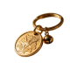 Brass Floral Keychain with Mini Bell