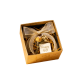 Golden "Happy Gift" Box with Dried Flower Bouquet