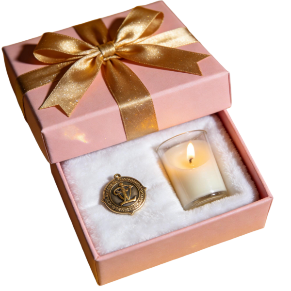 Vintage Anchor Pendant & Scented Candle Gift Set
